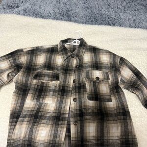 Plaid Button-Up Shirt